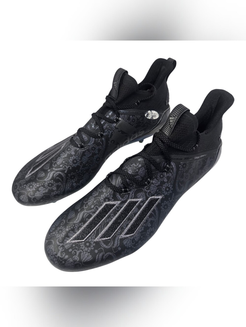 adidas Black Paisley Men's Athletic Soccer Cleats.Size 17